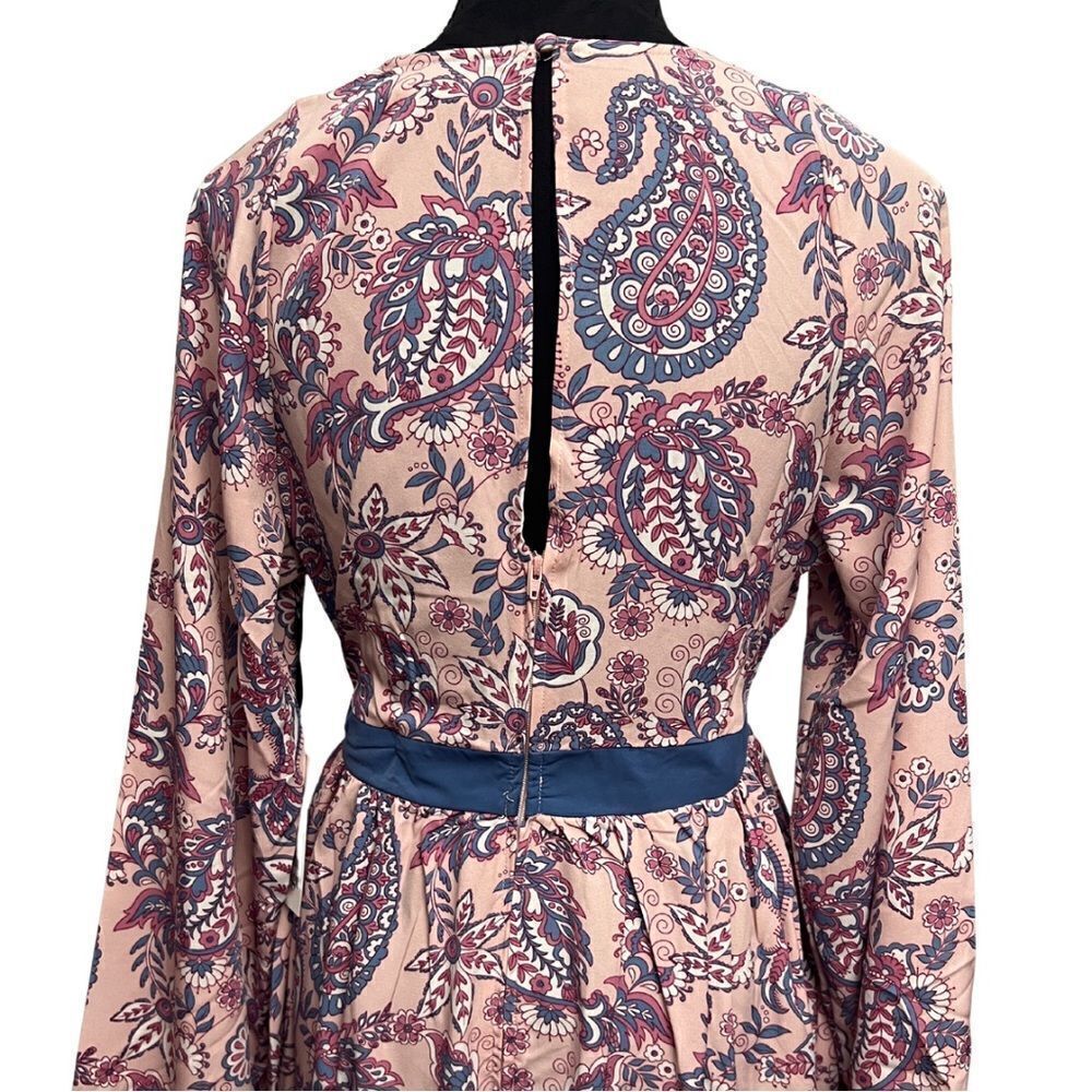 Unique Vintage Pink Paisley Print Dress - Picture 5 of 11